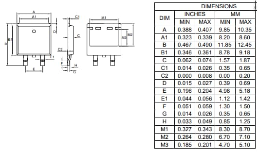 Mechanical Drawing - Micro Commercial Components (MCC) 600V Super Fast Recovery Rectifiers